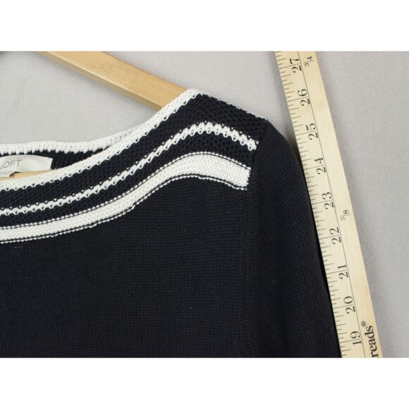 Ann Taylor Loft Medium Pullover Long Sleeve Sweater Navy - Picture 7 of 7